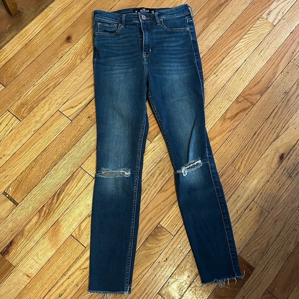 Hollister High Rise Super Skinny Jeans Womens Size 26 3R Distress Stretch T25-4